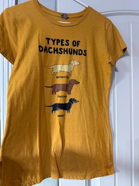 Mustard Yellow Dachshund Graphic Dog Tee - Instant Message Brand
